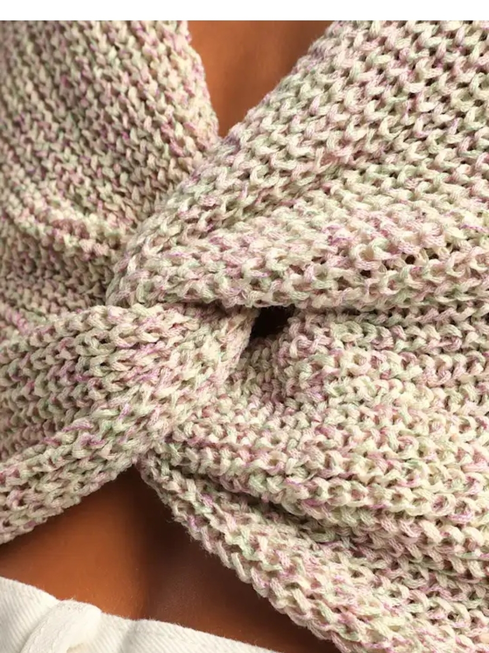 Let's Get Away Purple Multi Knit Twist Back Tank Top - Picture 3 of 8